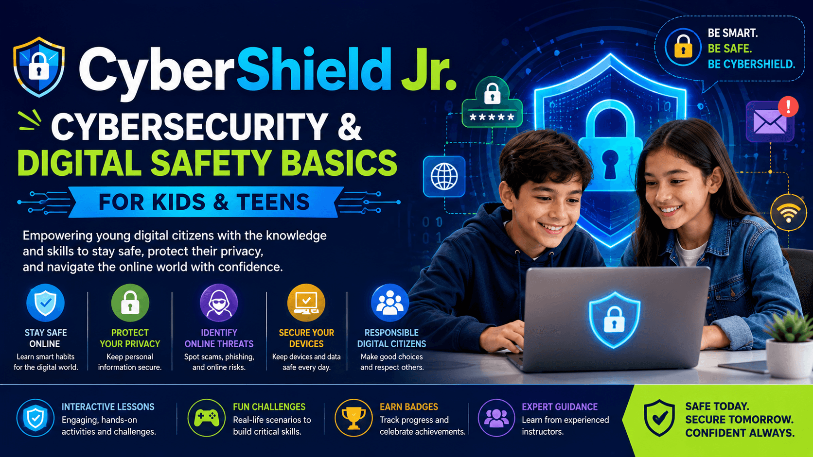 CyberShield Jr.: Cybersecurity & Digital Safety Basics for Kids & Teens