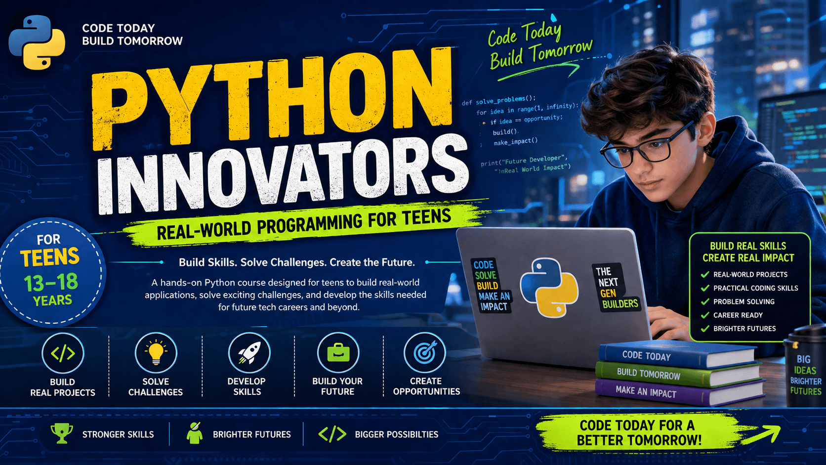 Python Innovators: Real-World Programming for Teens