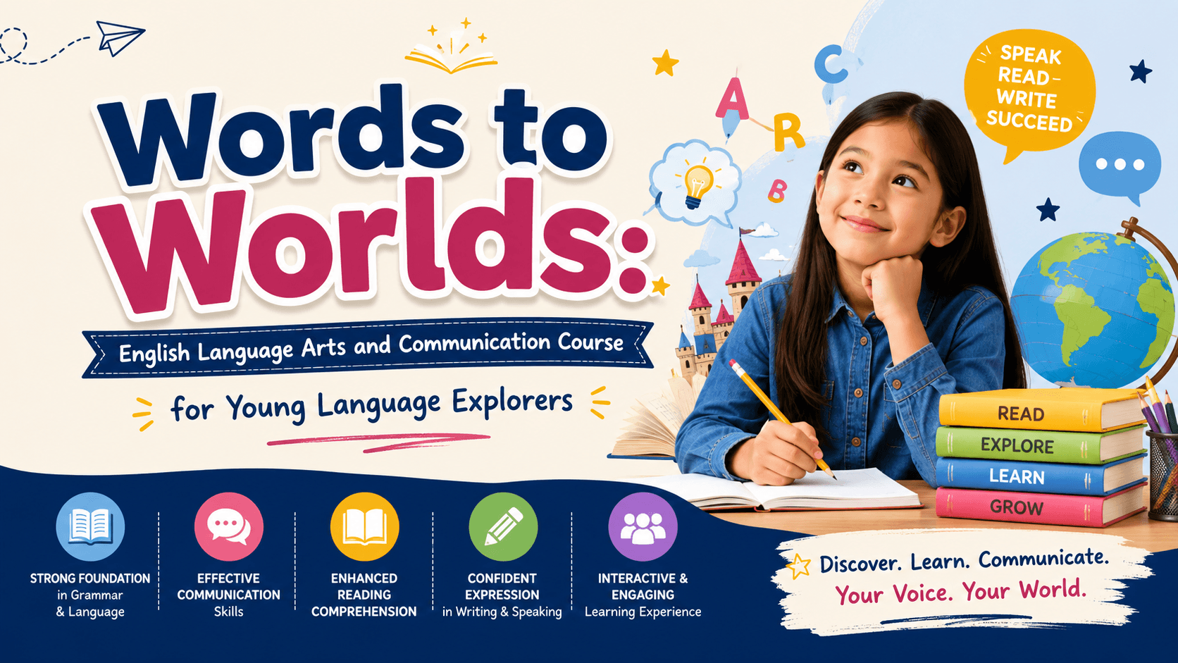 Words to Worlds: English Language Arts and Communication Course for Young Language Explorers