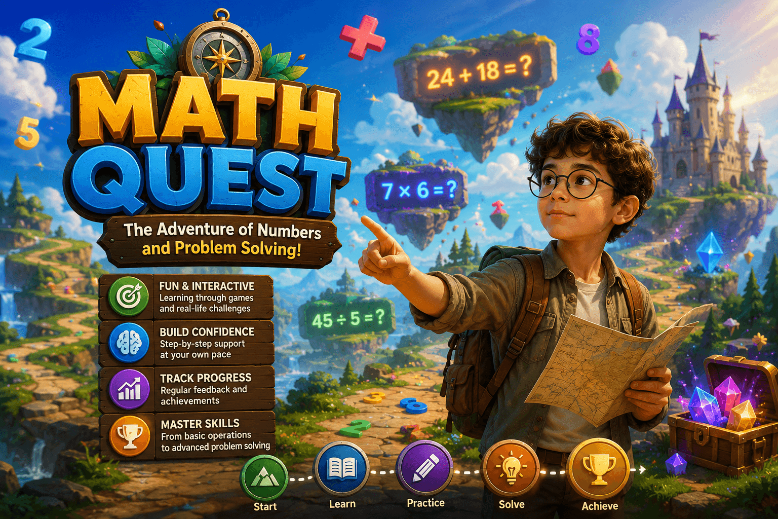 Math Quest: The Adventure of Numbers and Problem Solving!