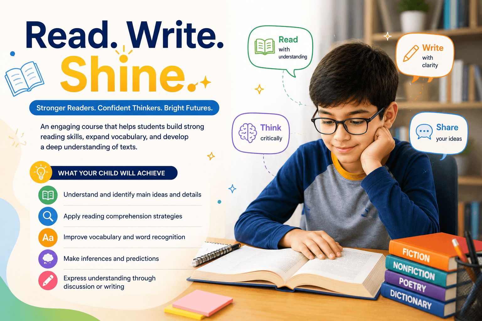 Read. Write. Shine.